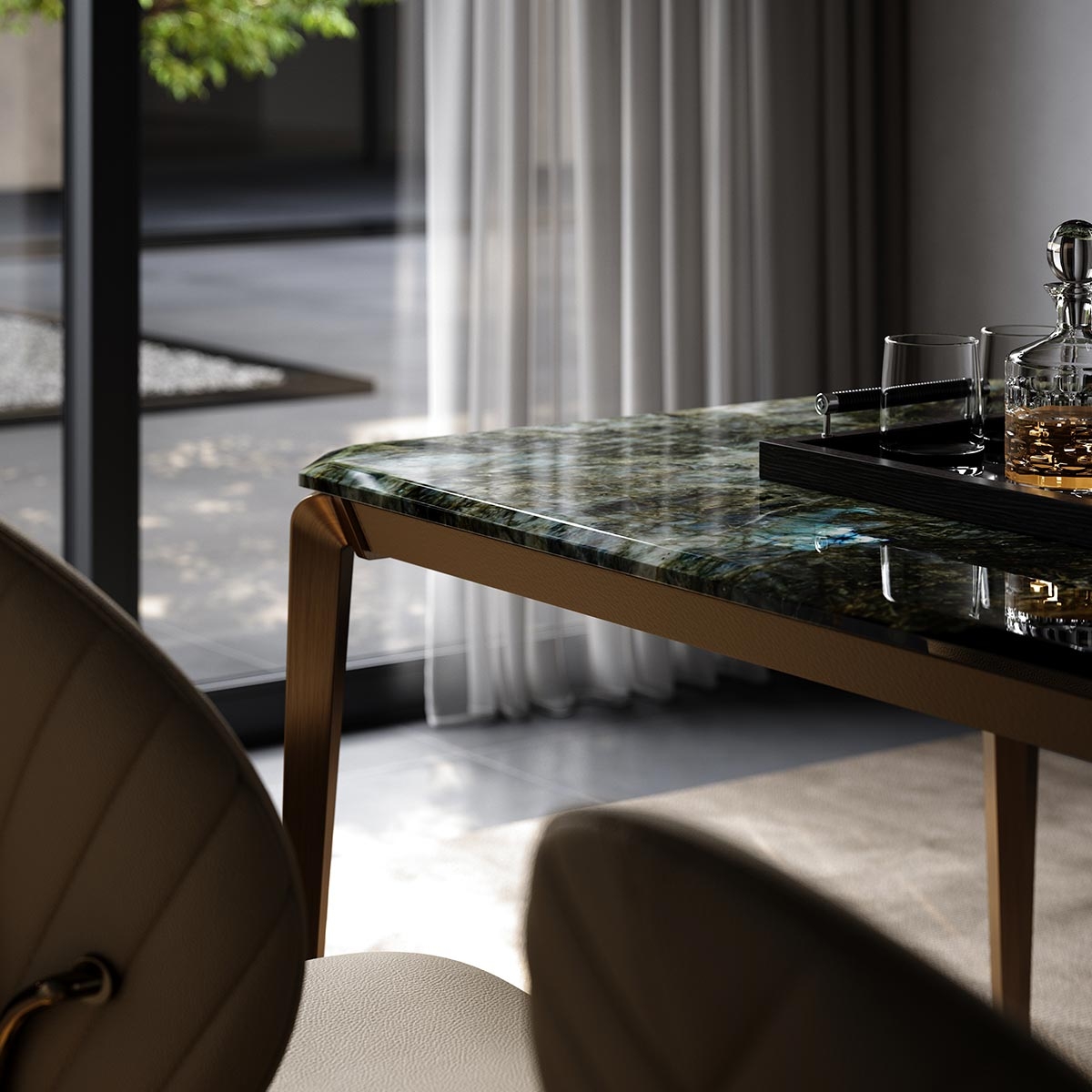 Pillar dining-table