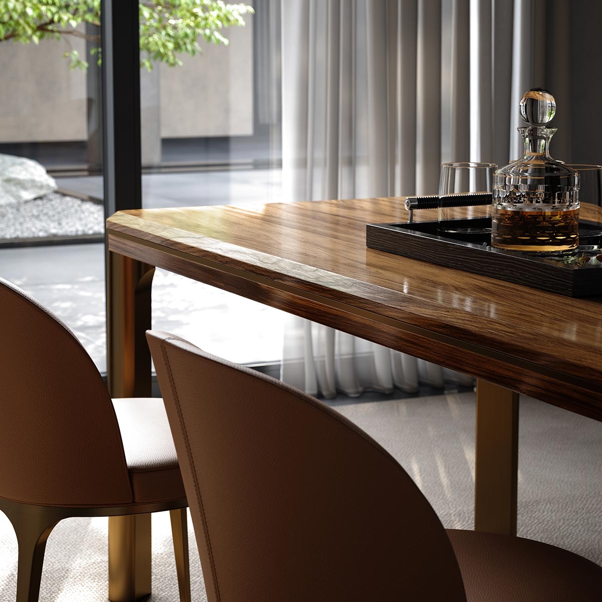 Pillar dining-table