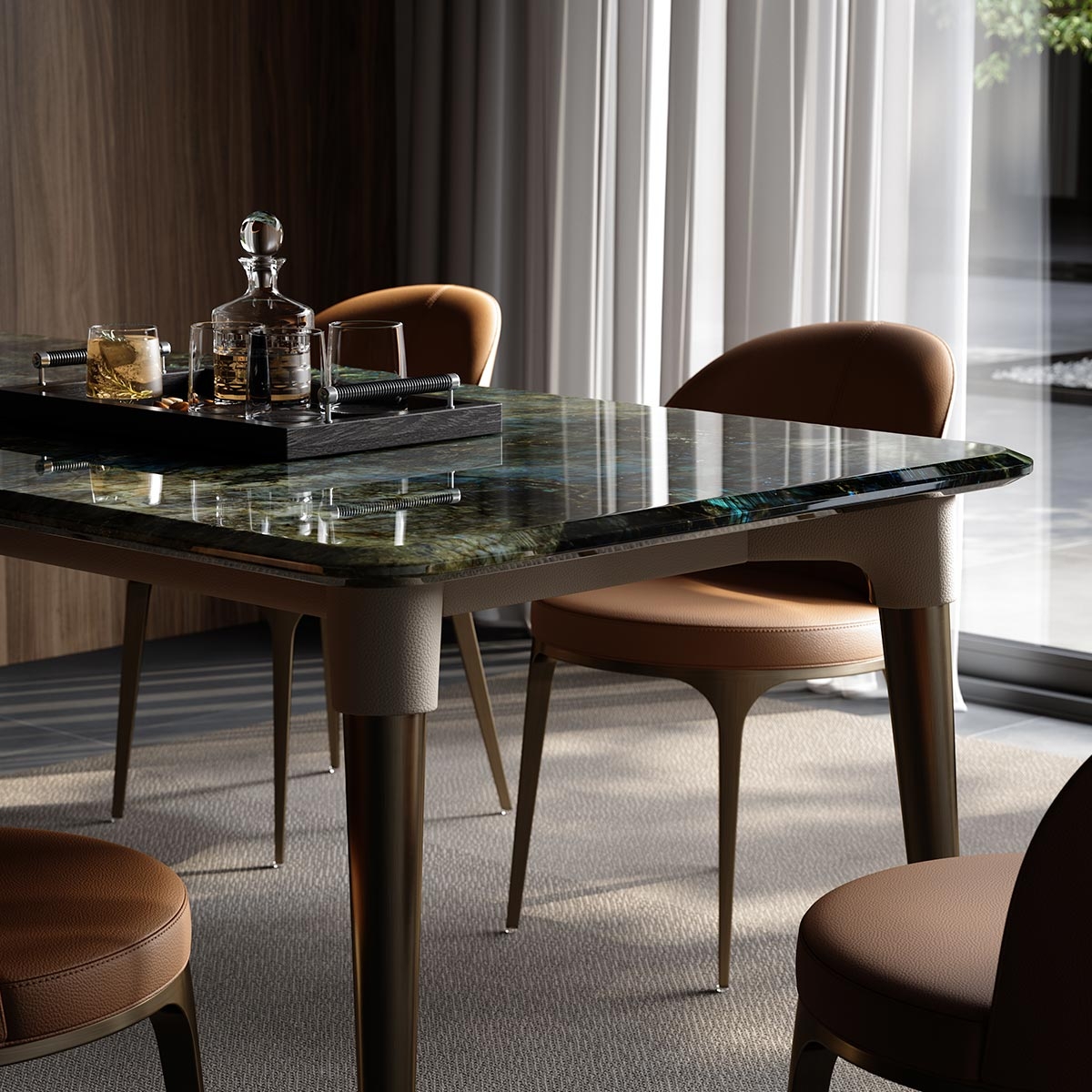 Pillar dining-table