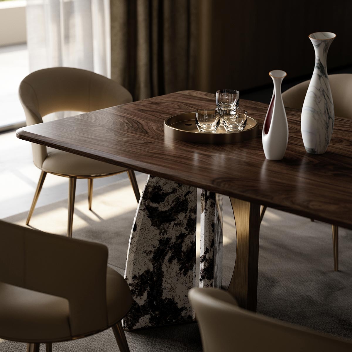 Rhombic dining-table